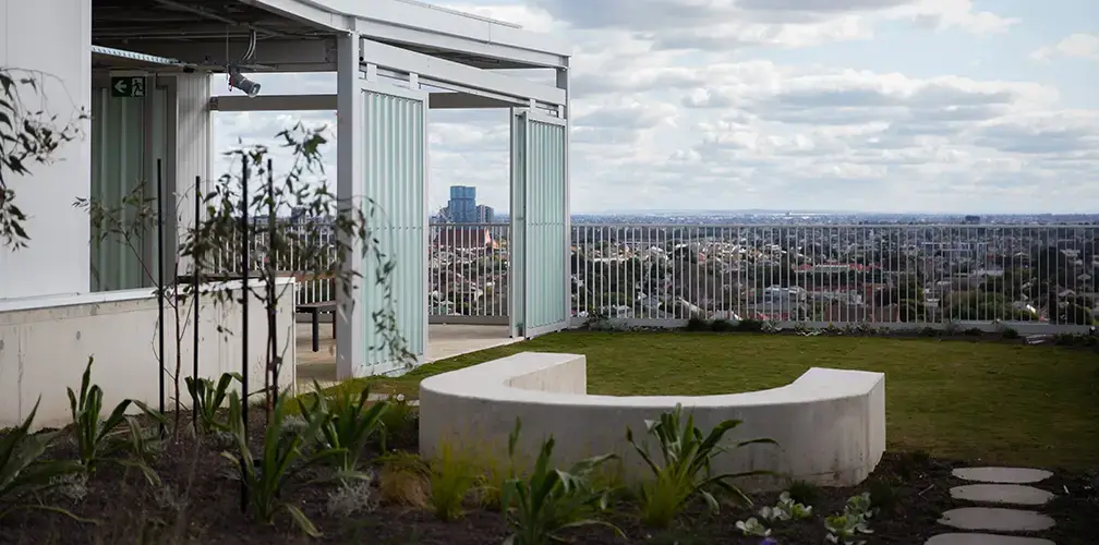 Shared rooftop garden